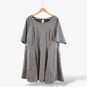 Studio Torrid Gray Fit & Flare Skater Dress Size 4X Short Sleeve Office Casual